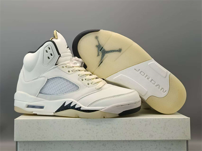 Men's Running Weapon Air Jordan 5 White Shoes 0100